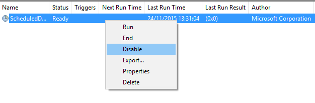 Disable Scheduled Defrag Task