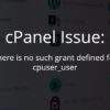 cPanel Issue On MySQL Databases – There is no such grant defined for user ‘cpses_